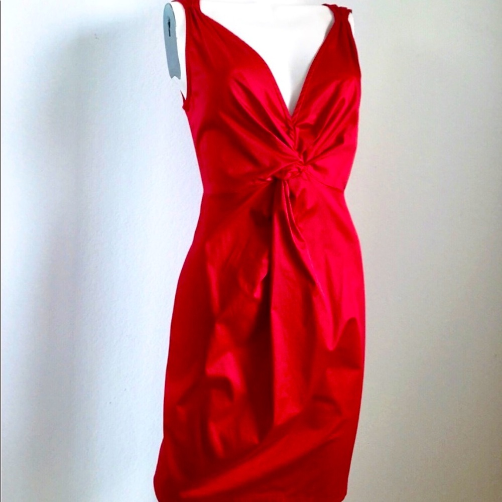 Love Moschino Red Front Twist Dress